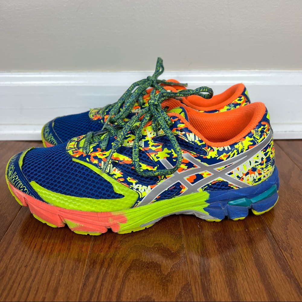 Asics Gel Noosa Tri 10 Neon Blue Orange Running Shoes Womens